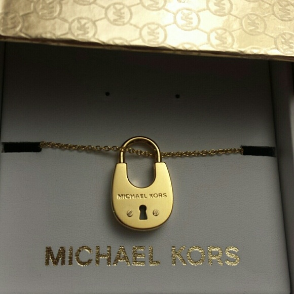 Michael Kors Jewelry - Michael Kors NWT Gold Tone Padlock Necklace